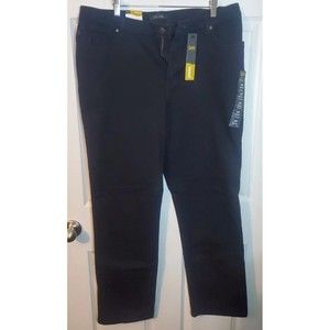Lee Jeans Size 16 Relaxed Fit Straight Leg Black Zipper Pockets Button